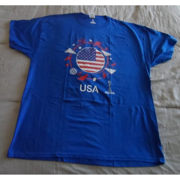 FIFA Shirt USA Womens World Cup France 2019 Team T-Shirt Mens 2XL Blue - Picture 3 of 8